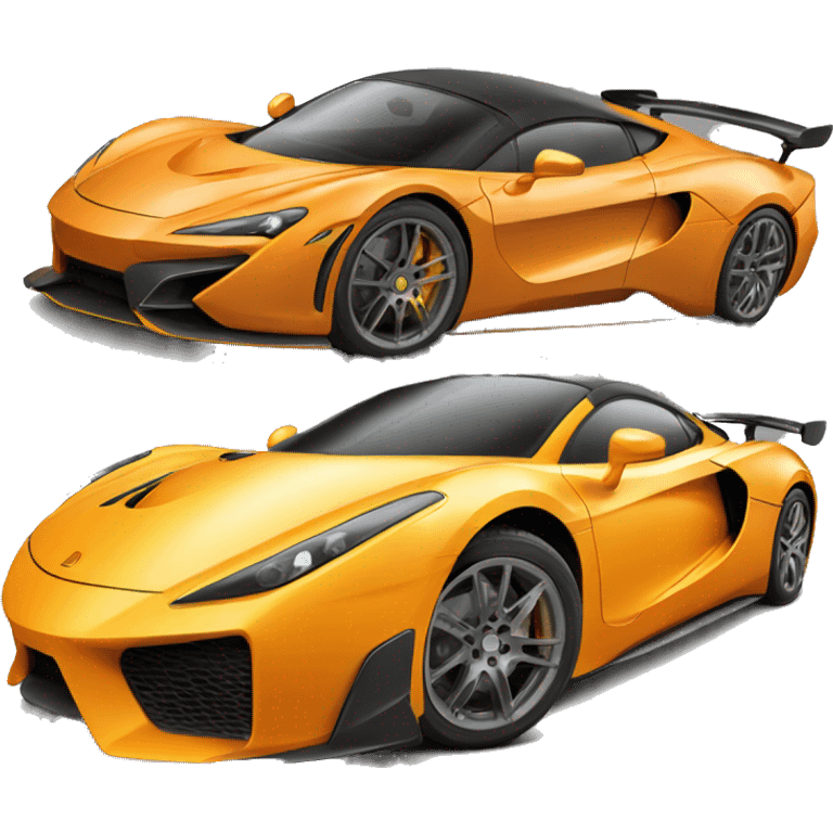 modern supercar in yellow-orange color emoji