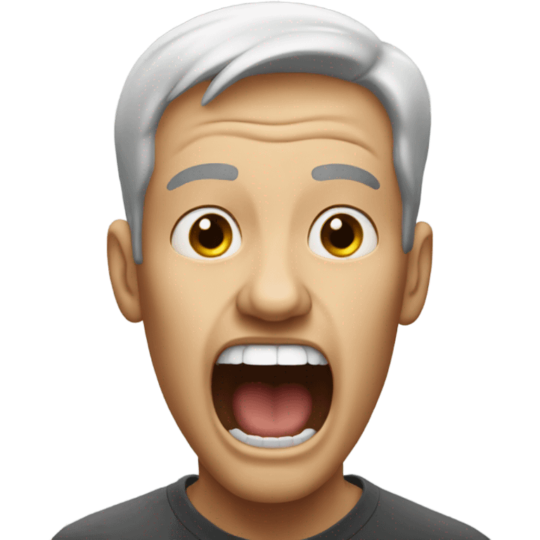 screaming man with 1 t emoji