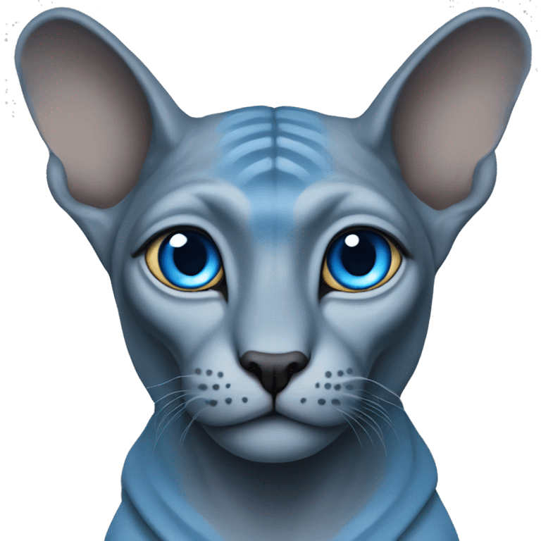 blue-gray sphinx with blue eyes emoji