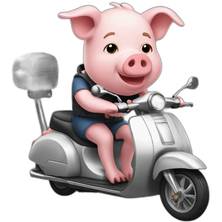 Pig driving a scooter emoji