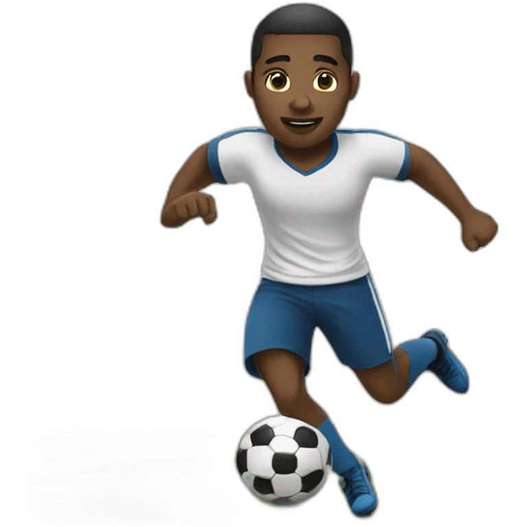 black man playing soccer emoji