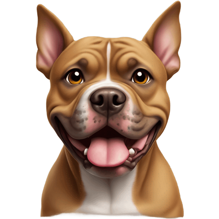 No tongue Brown american bully dog pointy ears emoji