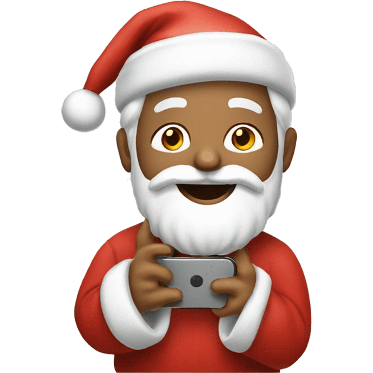 Papai Noel com um celular  emoji