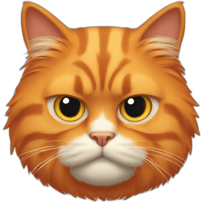 very grumpy fluffy orange cat emoji