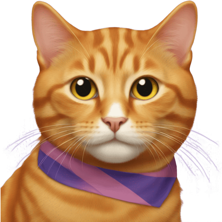 Ginger cat with nonbinary flag emoji