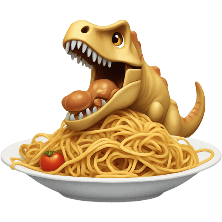 dinosaur with spaghetti  emoji