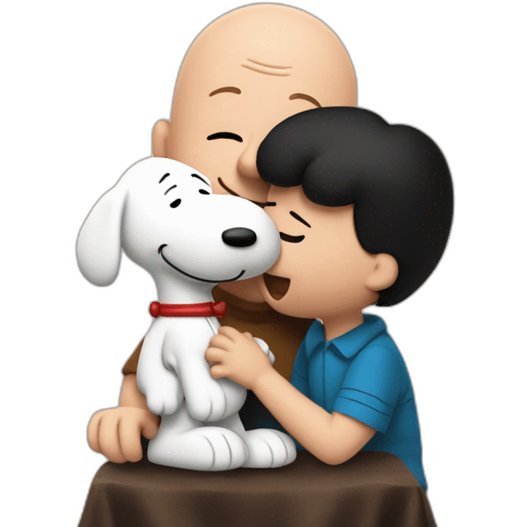 Charlie Brown y snoopy feliz emoji