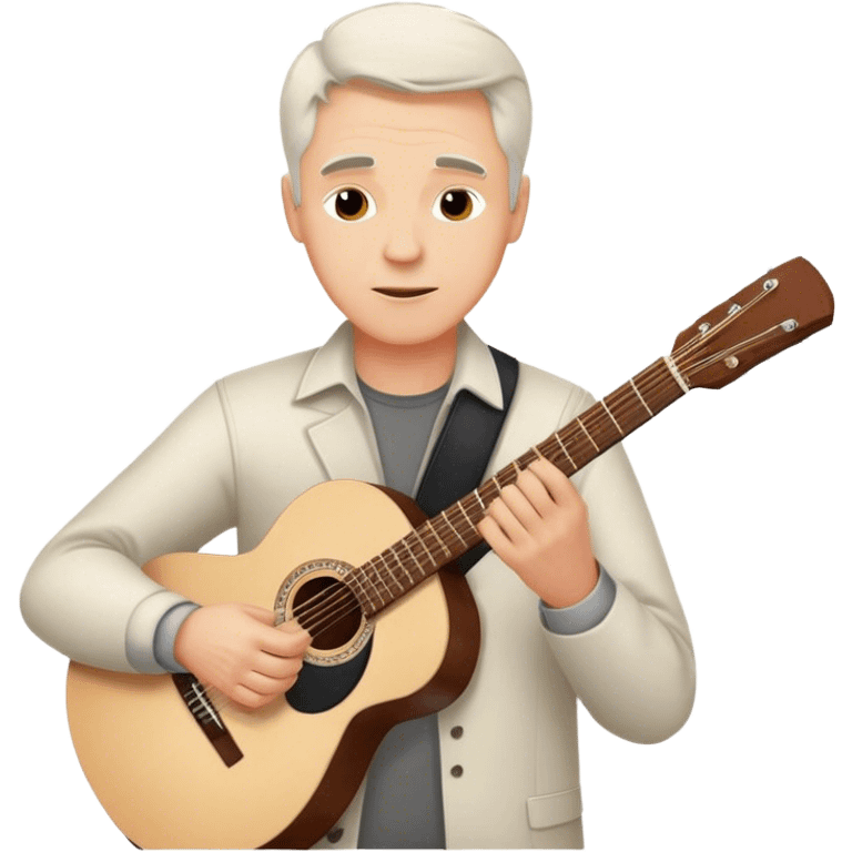 white middle-aged man, musician, instrument, guitar, piano, violin, performance, music, playing, melody, talent, sound, notes, skilled, artist, creativity emoji