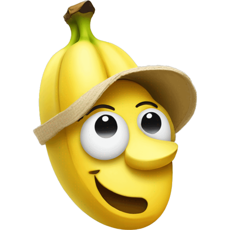 Banana wearing hat emoji