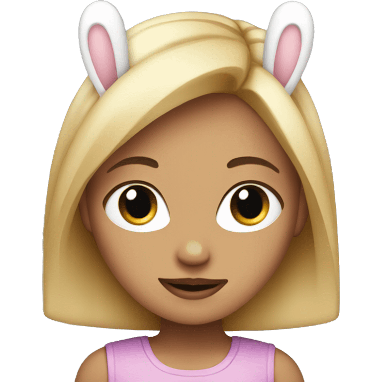 Blonde girl with bunny ears emoji