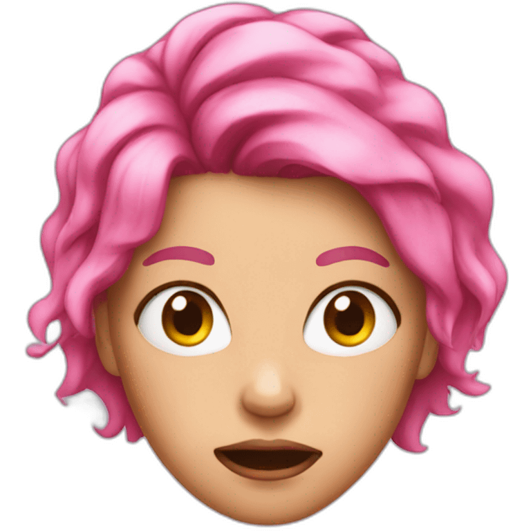 girl pink hair rage emoji