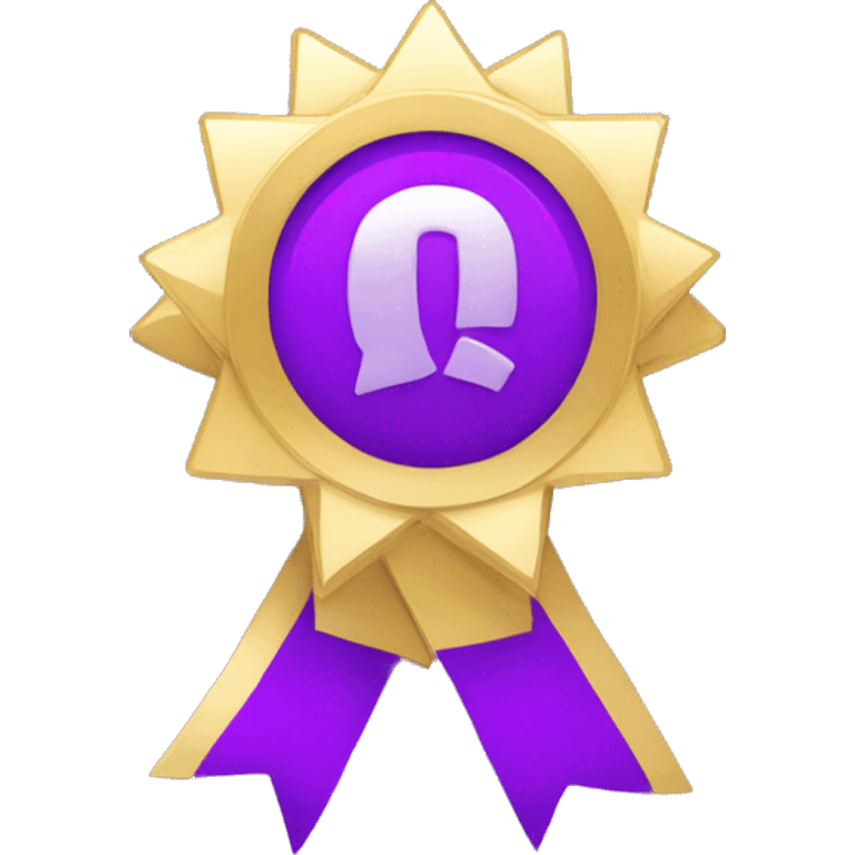 purple award badge with checkmark emoji