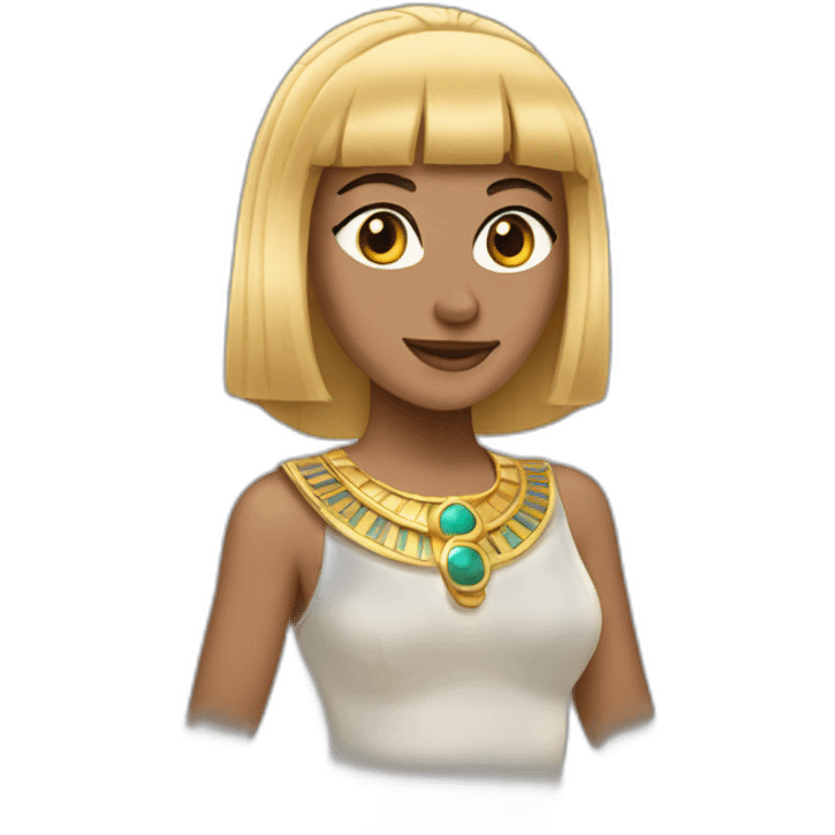 Cleopatra with blonde hair dancing emoji