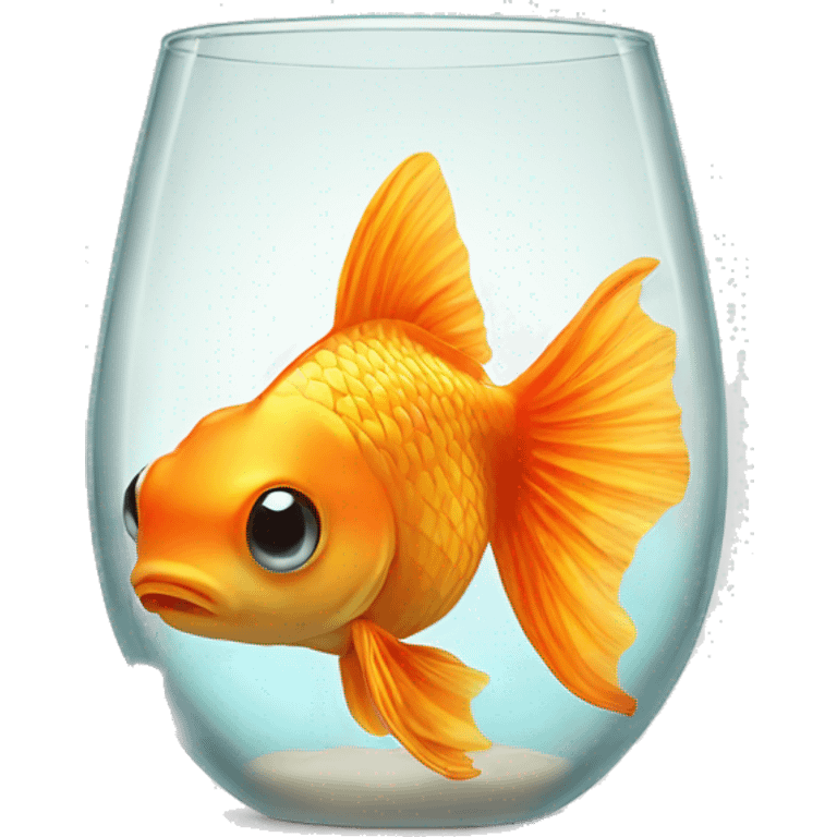 single goldfish in a glas emoji