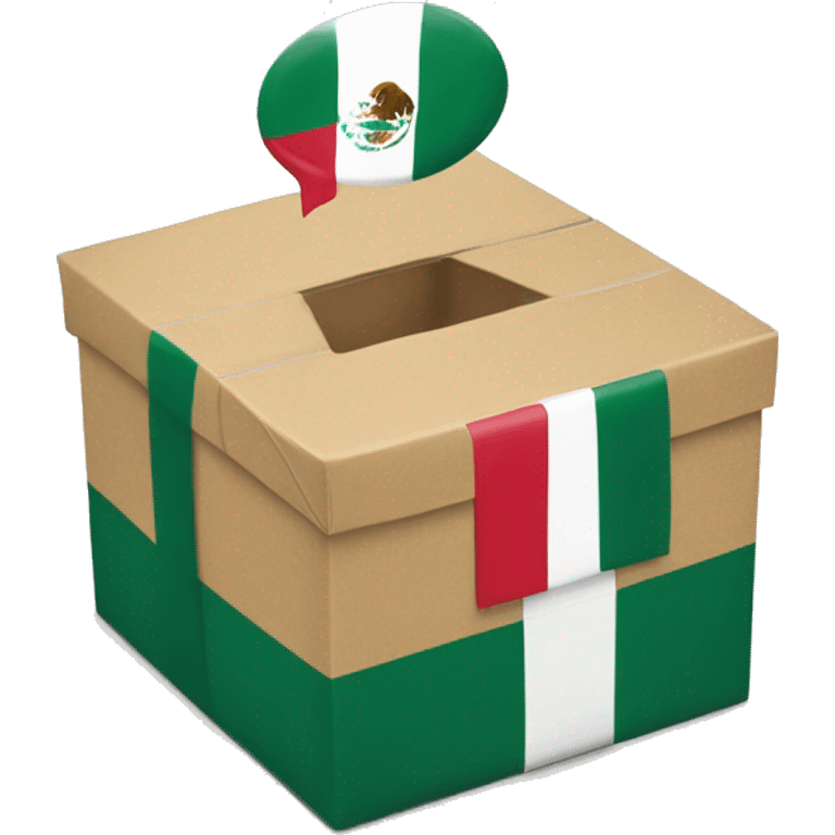 caja de regalo con la bandera de México emoji