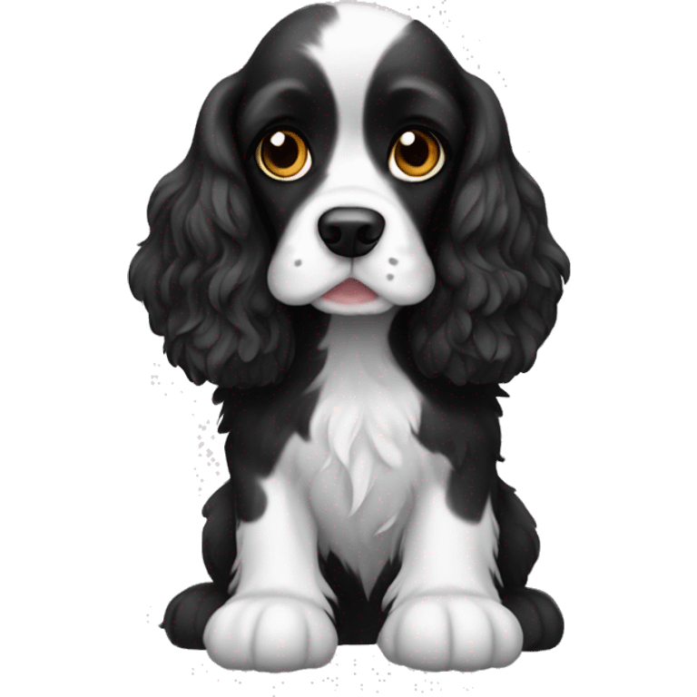 black and white cocker spaniel emoji