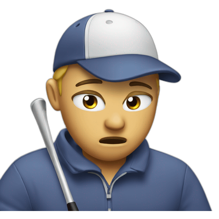 Golfer crying with club emoji