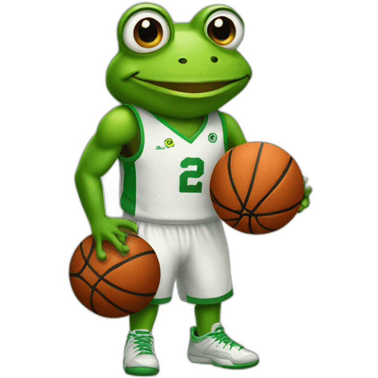 Frog basketball player emoji