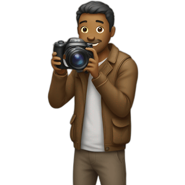 Man clicking pictures by his camera  emoji