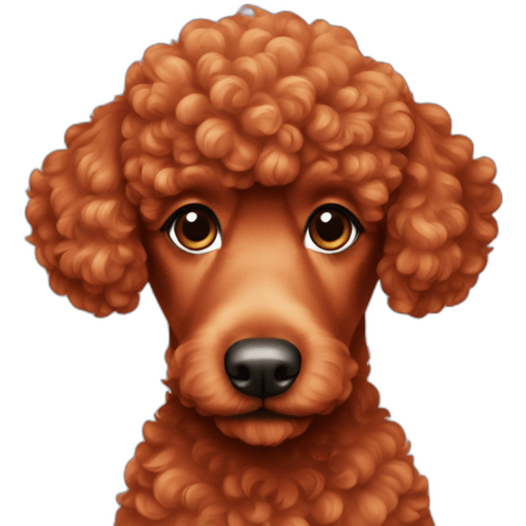 a cute red poodle emoji