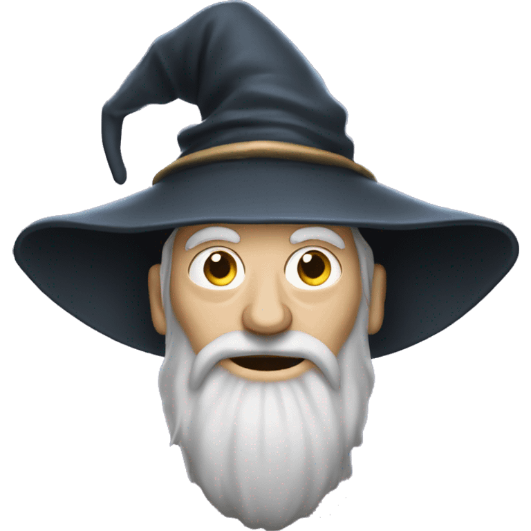 ugly wizard with large space between his ey emoji