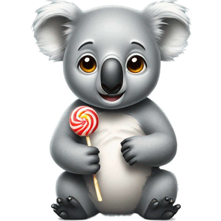 koala angry with lollipop emoji