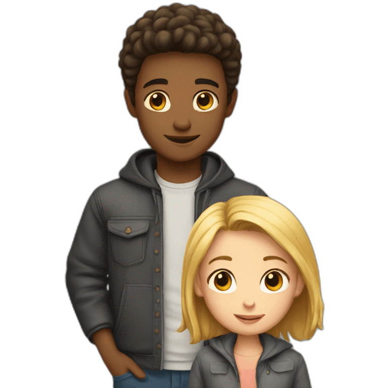 Boy with girl emoji