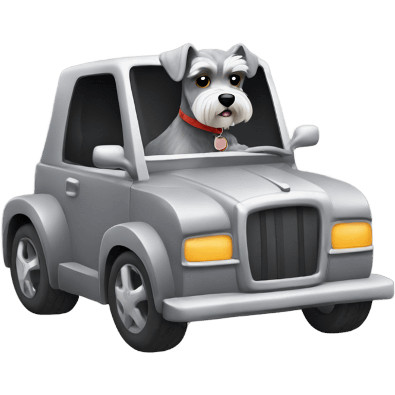 Schnauzer driving emoji