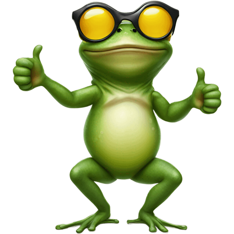 Frog wearing sunglasses giving a thumbs up emoji