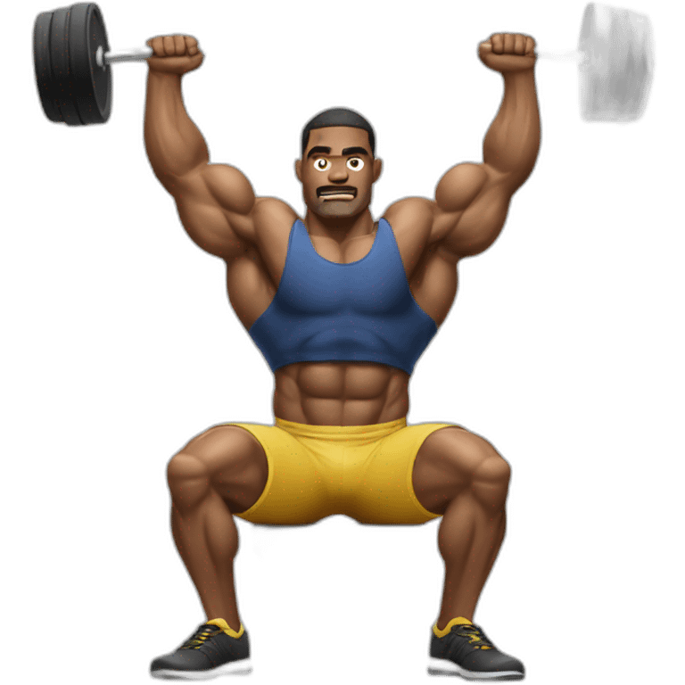 jacked man bench pressing emoji