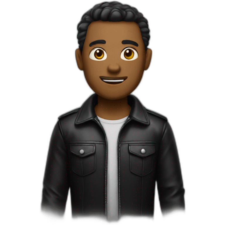 man in black leather emoji