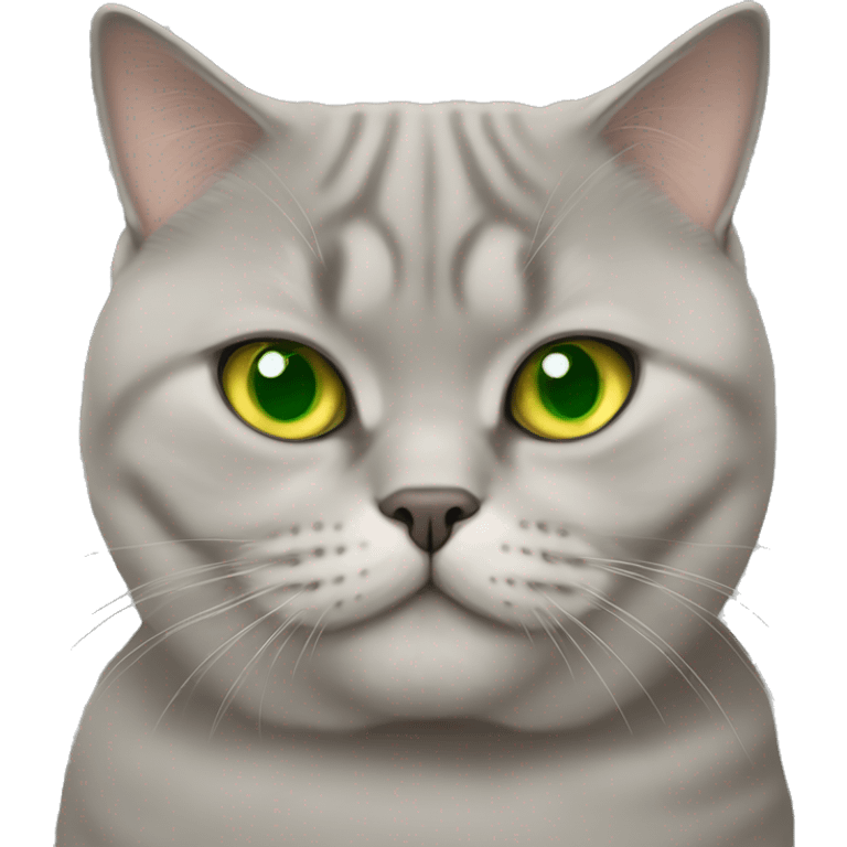 Golden Green eyed fat British shorthair cat emoji