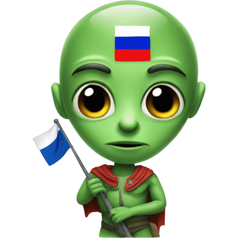 Alien with a Russian flag  emoji