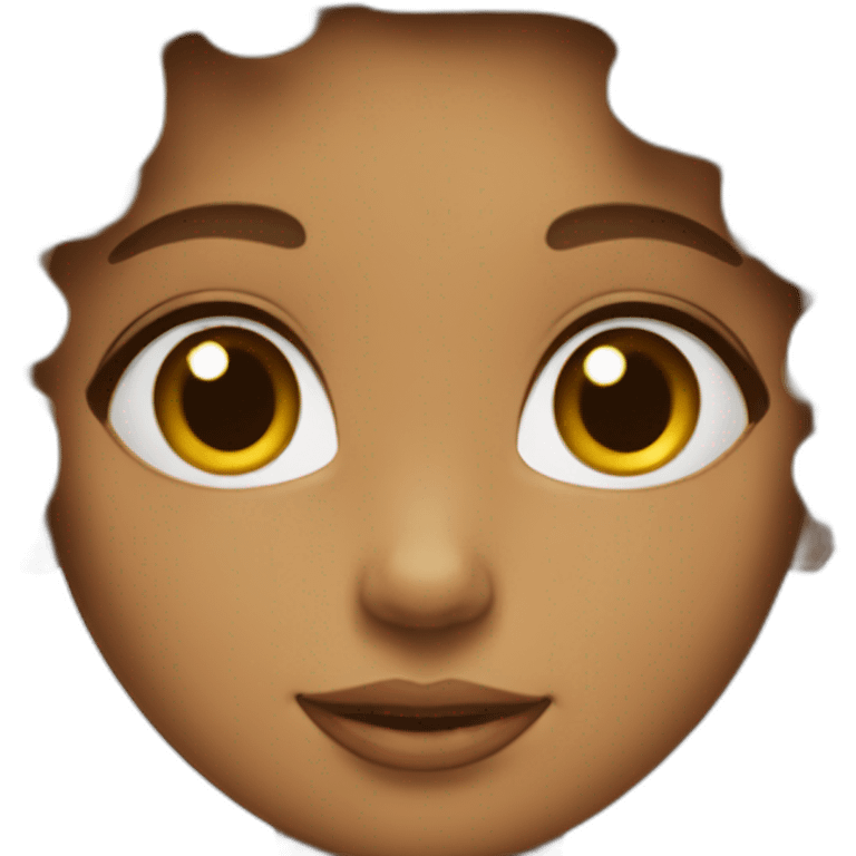 A girl with curly hair and has a buety spot on her cheek emoji