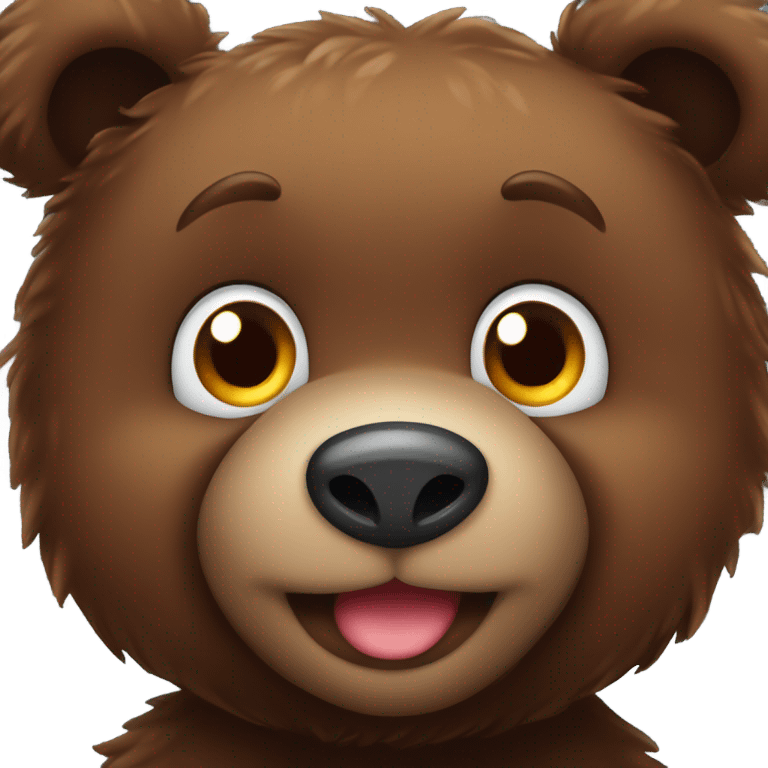 Dark Brown teddy bear cute emoji