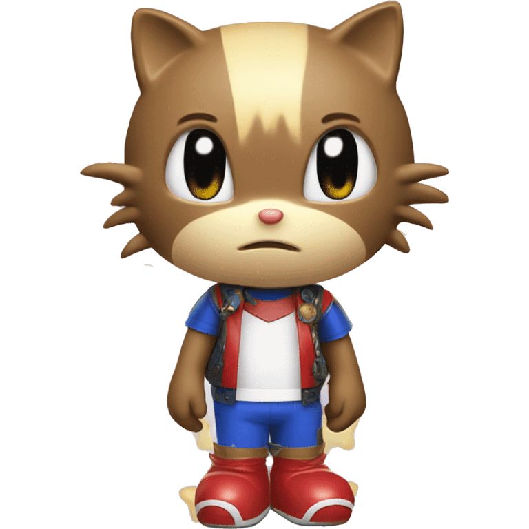 Hello kitty dressed as sonic the hedgehog  emoji