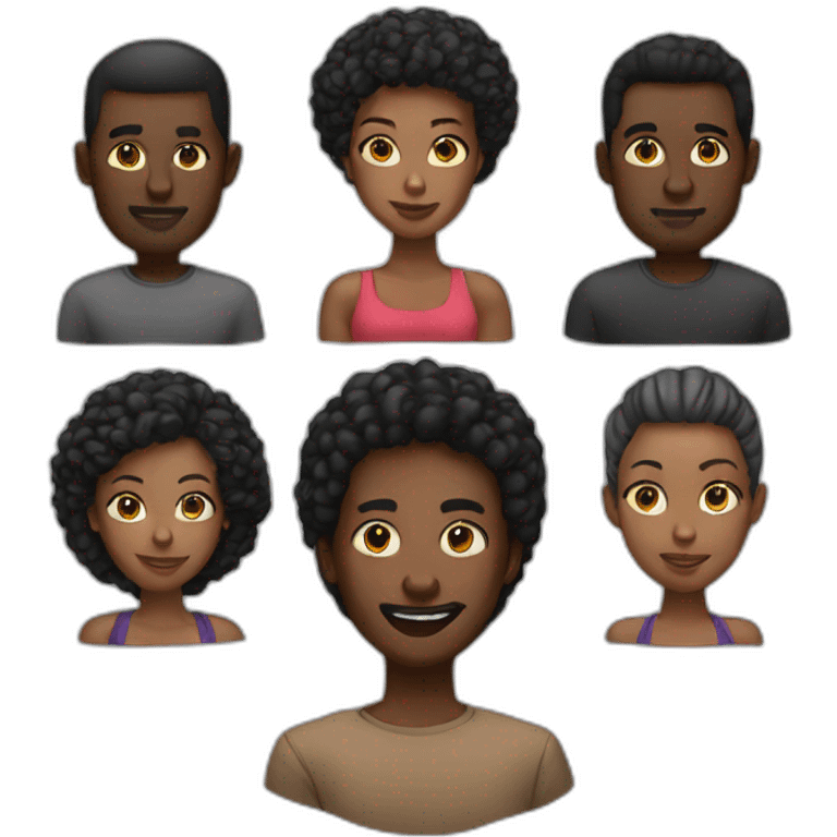 5 man black and 1 women emoji