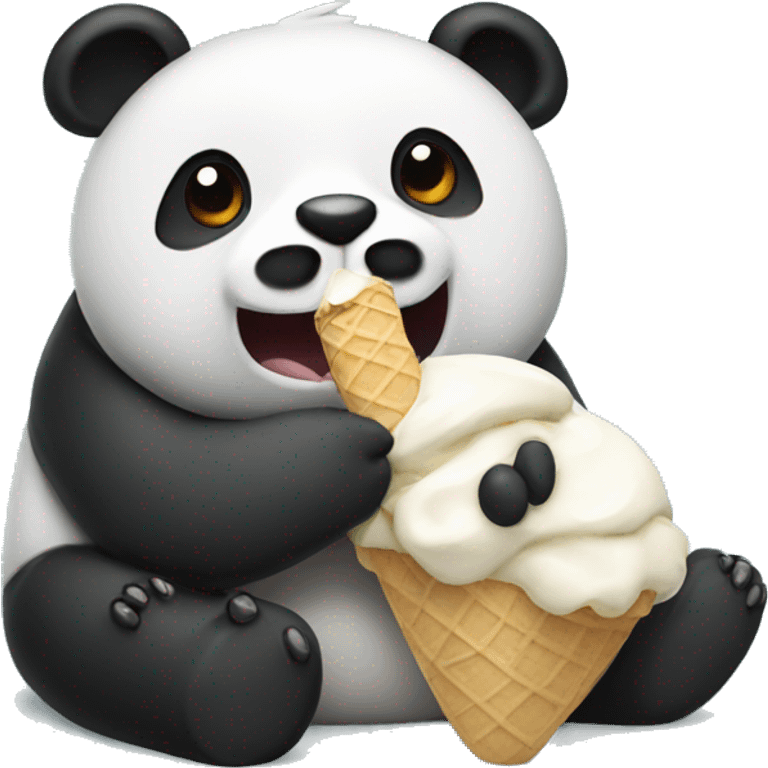 Panda eating ice cream emoji