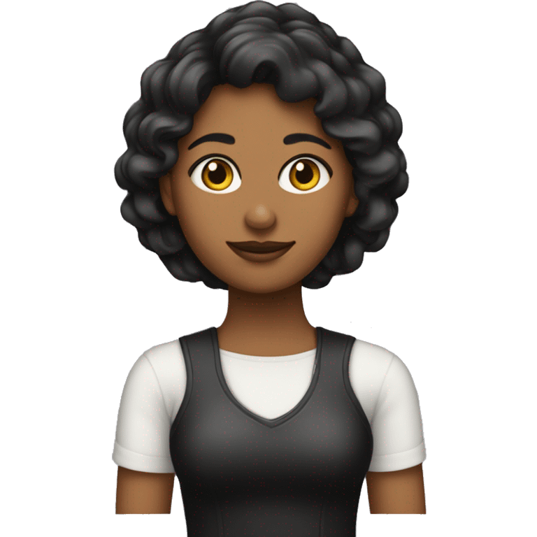 mujer joven con pelo negro lacio y piel clara emoji