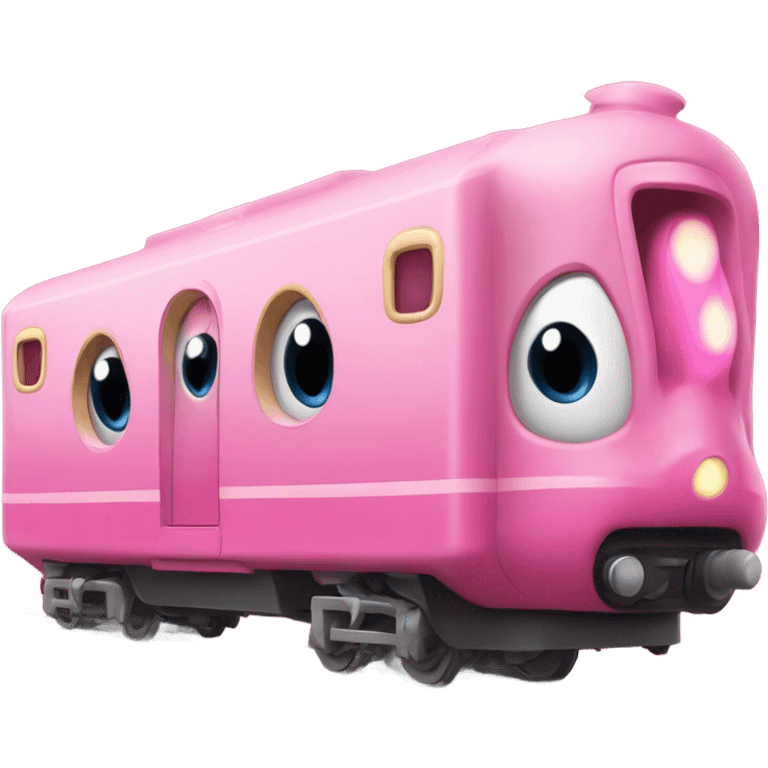 Pink Electric Train with Kirby eye style  emoji