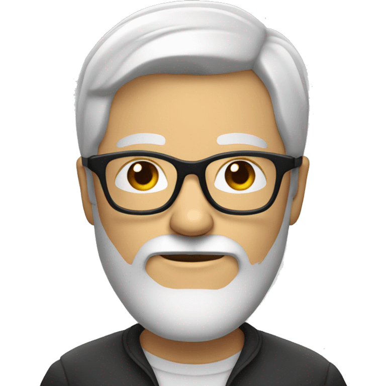 White man with beard and wearing glasses holding a glass  emoji