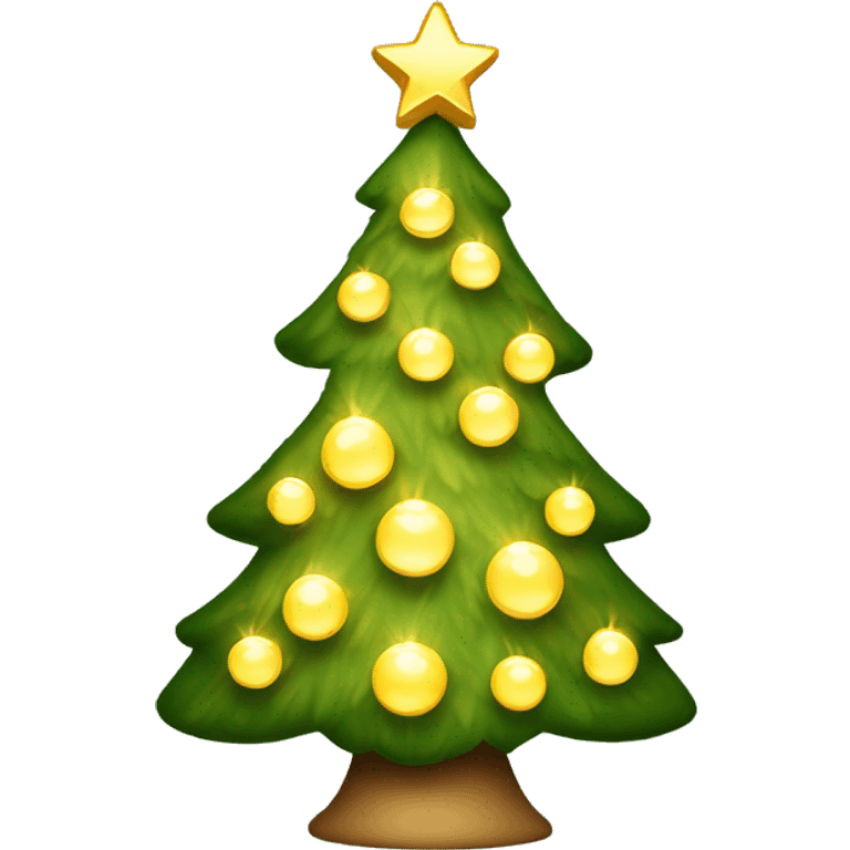 Christmas tree with golden lights smaller without the star on the top emoji