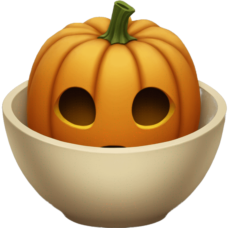 pumpkin in a bowl. no face. emoji