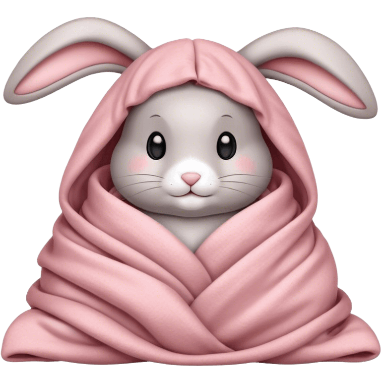 rabbit cozy in blanket emoji