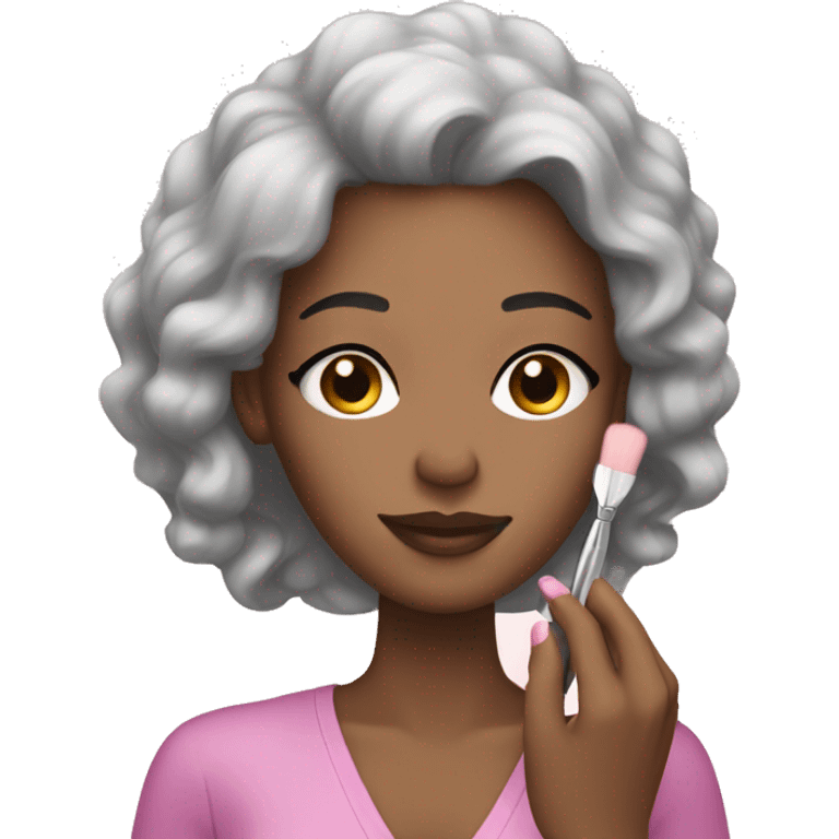 A light-skinned woman does a manicure emoji