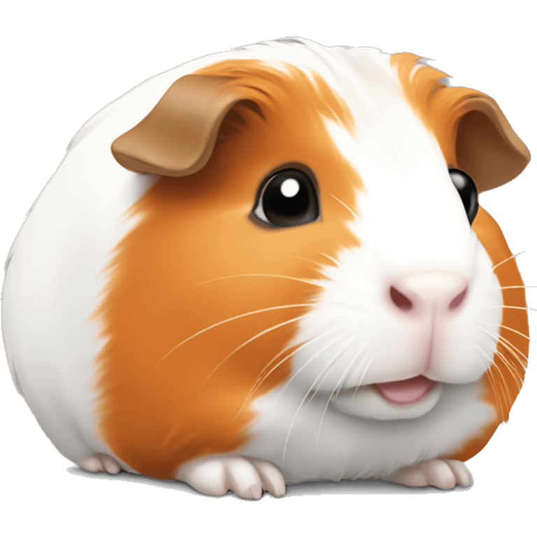 Guinea pig , white and orage color emoji