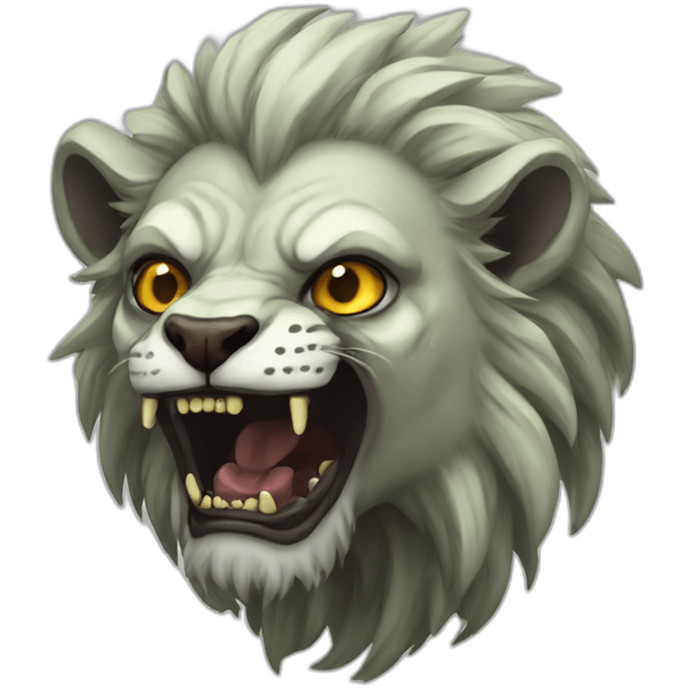 Zombie lions undead male and female emoji