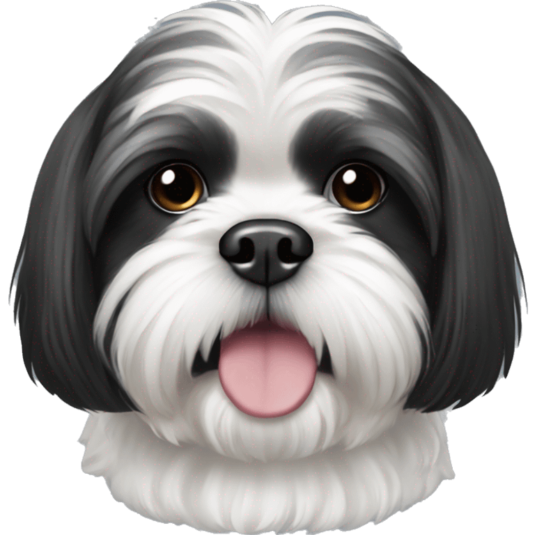 black and white shih tzu emoji