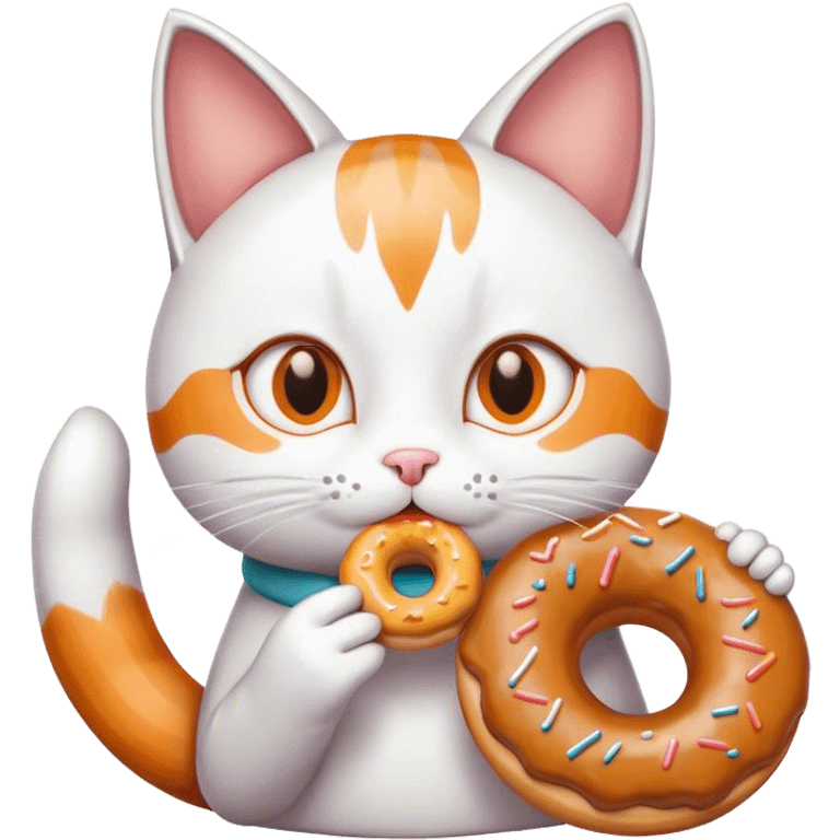 Cat eating donut emoji