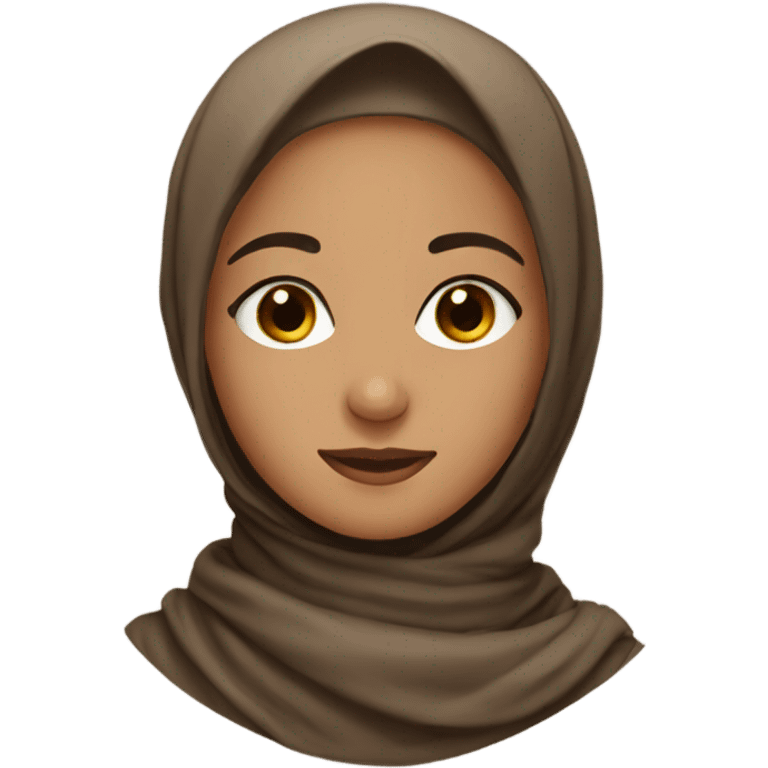 Muslim girl with a brown scarf and brown eyes emoji